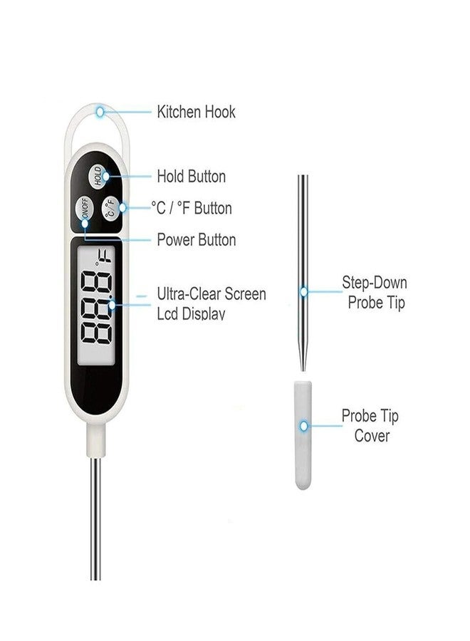 Sakrai Digital Food & Liquid Thermometer Long Stainless Steel Probe For Testing All Types Of Meat Oil Food Instant Read Best Digital Thermometer - Image 3